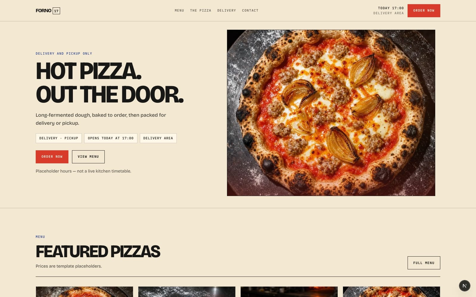 FORNO 17 — Delivery and pickup pizzeria